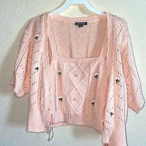 Crop Sweater Tank Top Combo